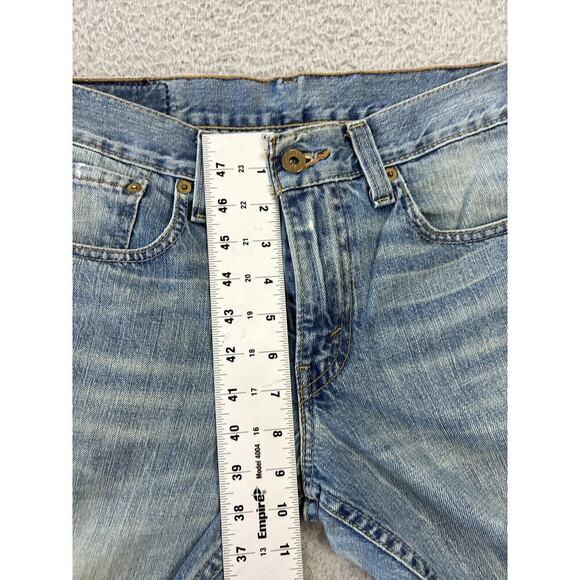 Levis 511 Jeans Mens Size 32x31 (32x32.5) Denim Straight Leather Patches Raw Hem - Picture 5 of 11